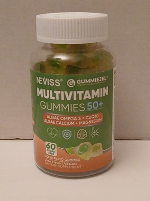 Multivitamin Men 50 + Algea Omega3 Calcium Magnesium 60 Gummies Exp: 4/2027