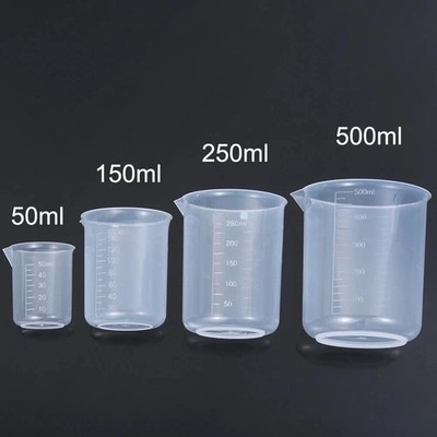 50-500ml 4er Set Klein Messbecher Transparent Kanne Werkzeug Küche Becher Kunststoff