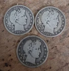 3 Silver Barber Half Dollar US 1894 O 1912 1907 Lot