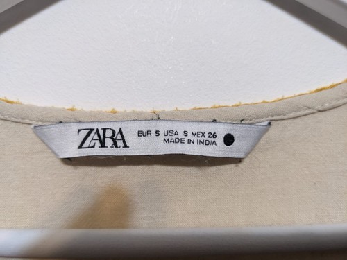 Zara Embroidered Romy Tunic Linen Blend Dress Size S Boho - Picture 6 of 11