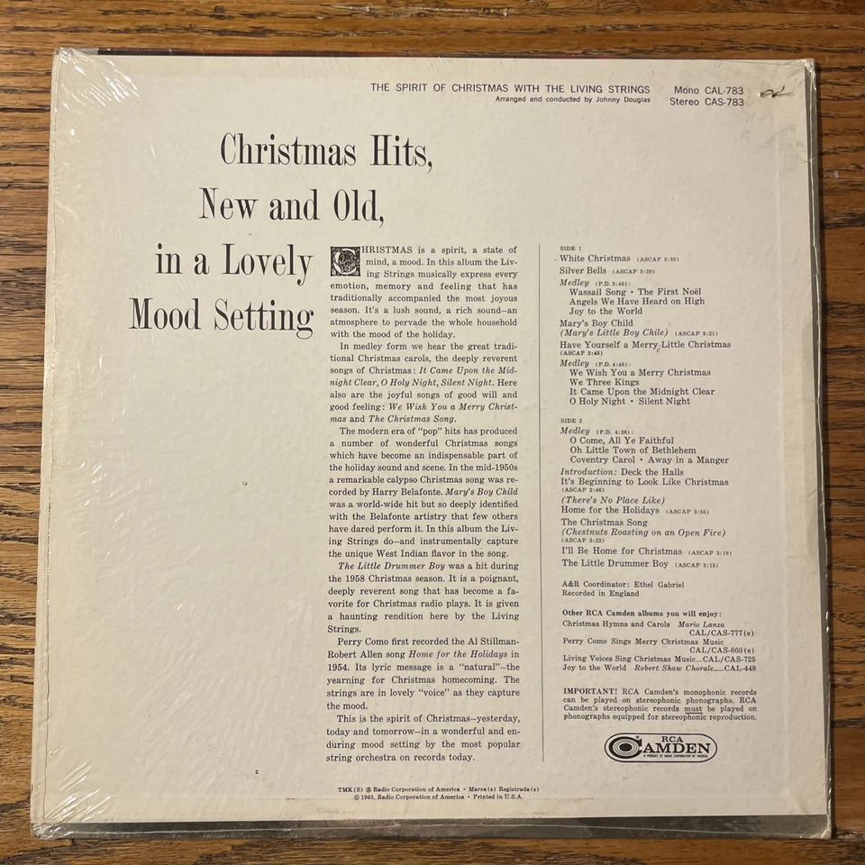 Living Strings The Spirit Of Christmas LP RCA Camden Mono + Shrink VG+!!!! Foto 4 de 4