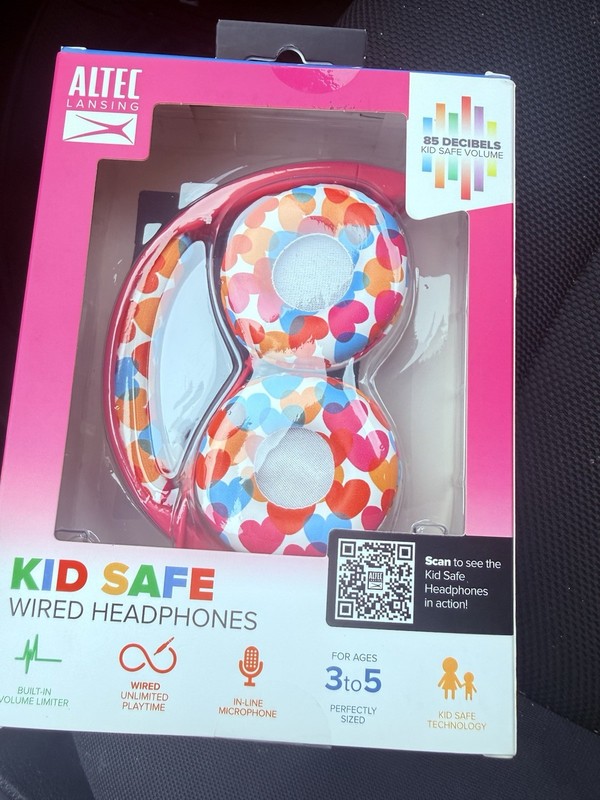 Altec Lansing Kid Safe Wired On-Ear Headphones 85dB Limit 3.5mm Mic Multicolor