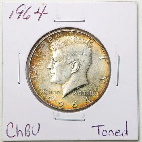 1964 50C Kennedy Half Dollar in Choice BU Condition Toned #6477