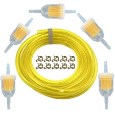 7ft 1/4" x 3/8" Gas Fuel Line Hose for Engine Generator Bike w Clips & Filters
