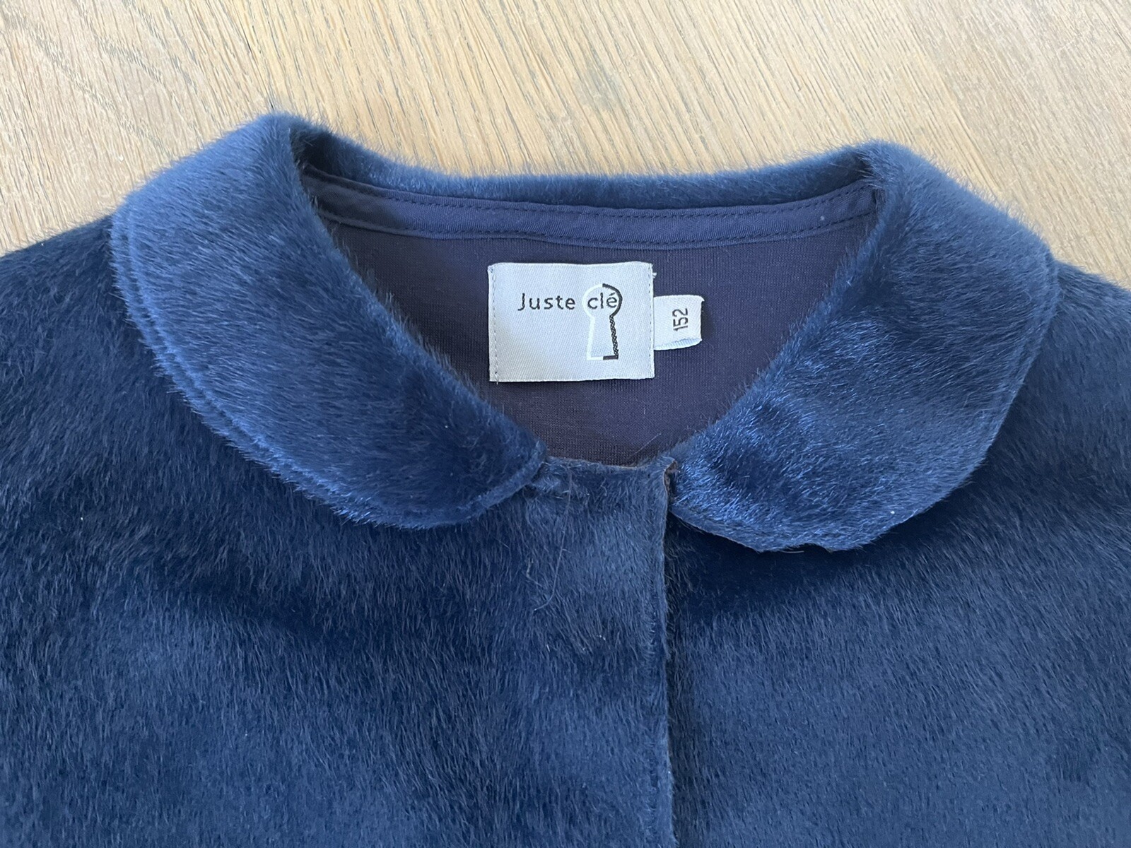 GIUBBINO JUSTE CLE BLU NAVY FINTO PONY CAPELLI GIOVANI RAGAZZE BAMBINI AUTUNNO INVERNO 152 16