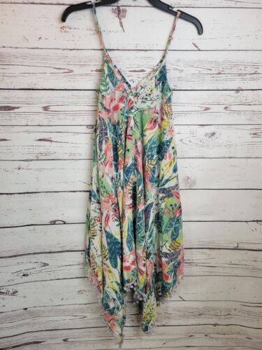 Japna Goa Beachwear Green Tropical Beach Summer Sundress Women's Size Large