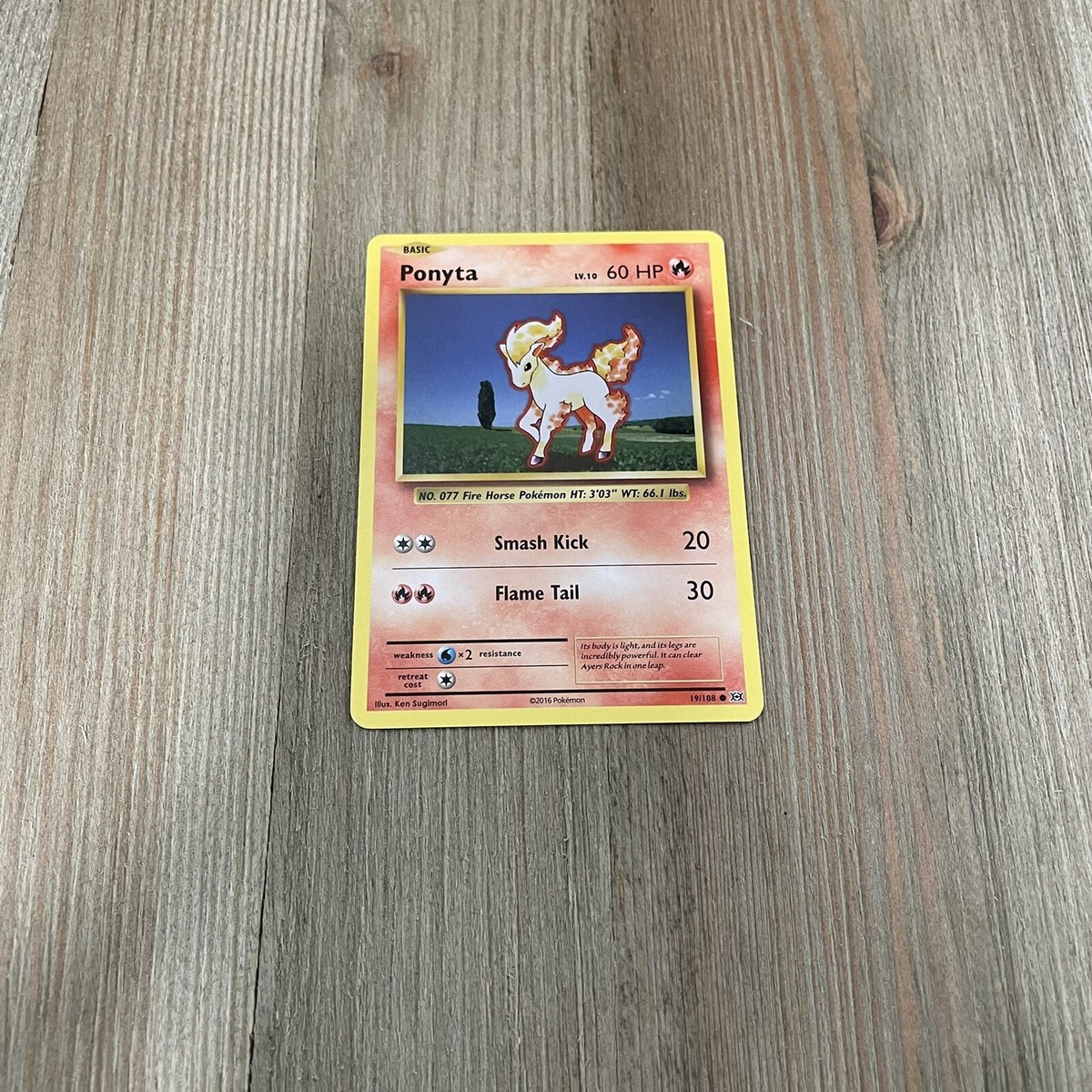 Pokemon 2016 Ponyta #19/108 NM [EVOLUTIONS] COMMON CONDITION: USED