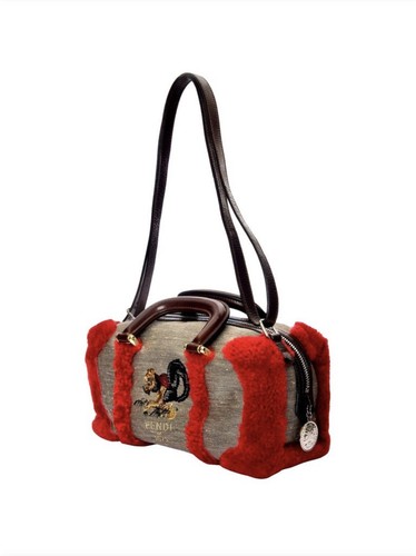 FENDI Designer FALL 2005 Rare Squirrel Shearling Runway Bag - Picture 5 of 11