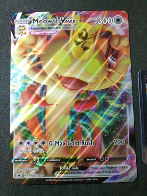 Pokemon Meowth VMAX Jumbo + Regular SWSH005 JUMBO PROMO NM-M LOT