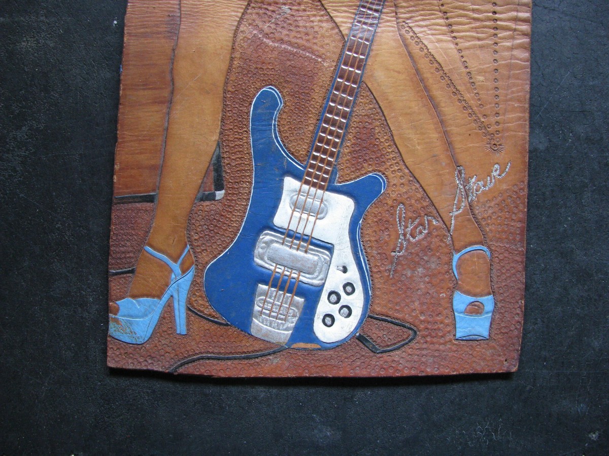 1977 STAR STOWE PIN-UP GIRL DRAWING on LEATHER from FOLDOUT