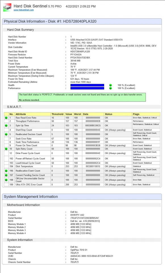 Hitachi GST HDS728040PLA320 40GB 7200 RPM 2MB Cache SATA 3.0Gb/s 3.5" - Image 3 of 3