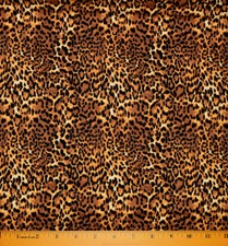 Leopard Print Fabric - HALF YARD - 100 Quilting Cotton - Animal Print Tan Black