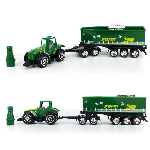 Farm Tractor Toy with Forklift Pickup Truck Trailer Diecast Model Toys Set Gifts - Picture 7 of 8