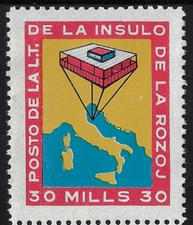 1968 Isola delle Rose valore da 30 mills con certificato catalogo Unificato