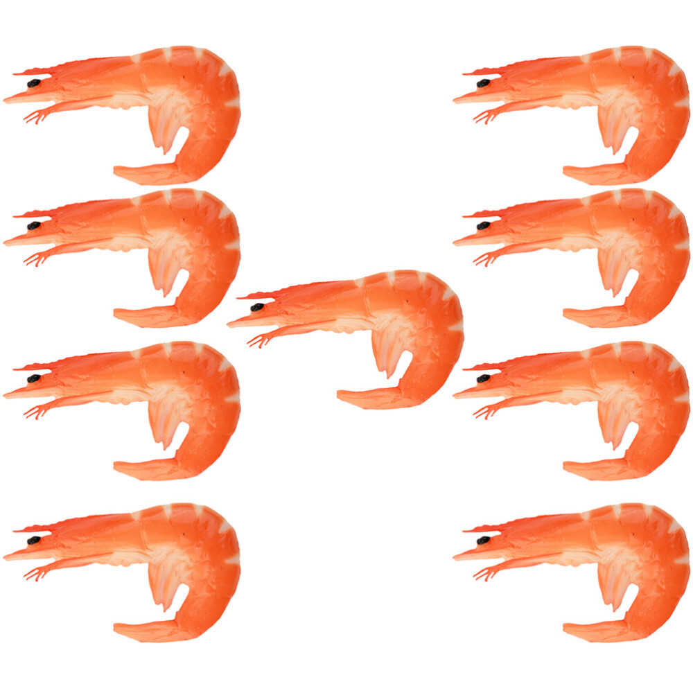 9pcs Sturdy Fake Food Food Props Shrimp Models Faux Food Food Model 9pcs Sturdy Fake Food Food Props Shrimp Models Faux Food Food Model