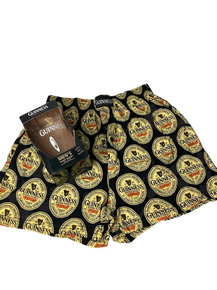 GUINNESS Extra Stout Boxer Sleep Lounge Shorts e Conjunto de Presente de Vidro Pint Novo Na Caixa Unissex - Imagem 4 de 4