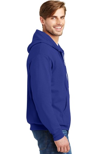 Hanes P180 Men's Zip-Up EcoSmart Fleece Soft Full-Zip Hooded Sweatshirt Hoodie - Picture 38 of 70