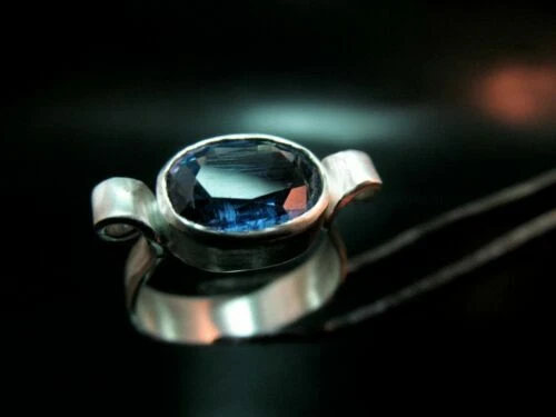 Anelli di lusso in argento sterling pietra principale cianite