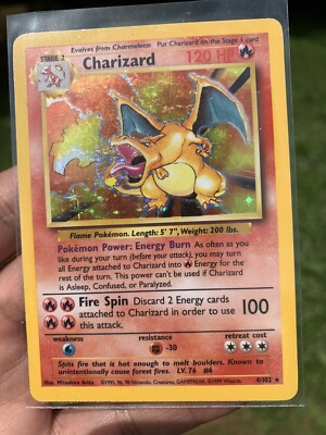 Pokemon Card Unlimited Edition Holo Rare Base Set 1999 Charizard 4