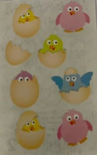 CHUBBY PEEPERS Stickers(8pc) Mrs.Grossman's•Easter•Chicks •Eggs•Birds•Animals•