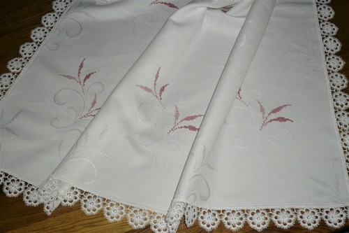 Super centrotavola damascato 106 cm / 106 cm fatto a mano ottimo shabby chic - Foto 8 di 12