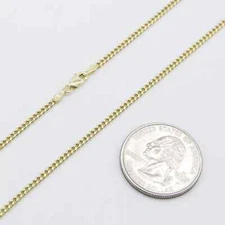 2mm Miami Cuban Royal Link Necklace Chain Real 10K Yellow Gold