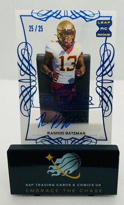 2021 Leaf Trinity Clear Auto 25/25 Rashod Bateman #CA-RB2 Rookie Auto RC Ravens