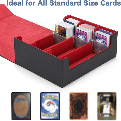 Premium Leather Card Deck Case for 1800+ Trading Cards with Magnetic Closure - Picture 6 of 12
