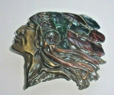 Chief Joseph Native American Indian Belt Buckle - Bergamot Brass