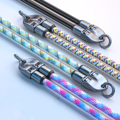 Handykette zum Umhängen Nylon Lade & Datentransfer-Kabel USBC zu USBC