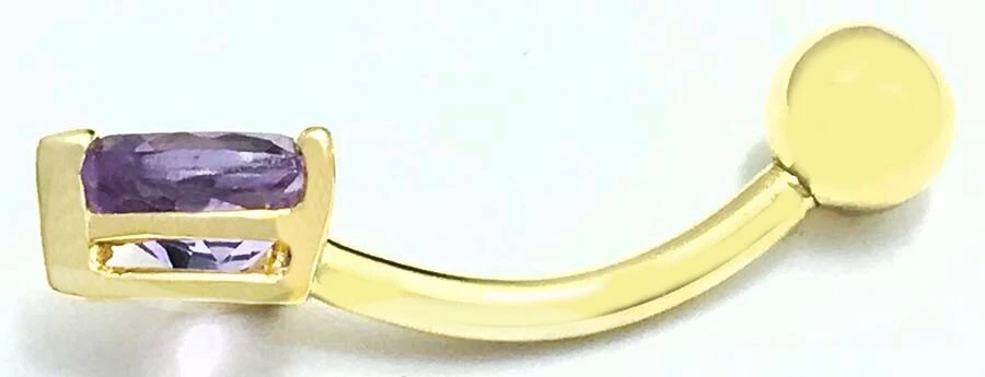 ANILLO OMBLIGO AMATISTA OMBLIGO ORO MACIZO 14K GENUINO 0,79 CTS - NUEVO CON ETIQUETA Foto 2 de 3