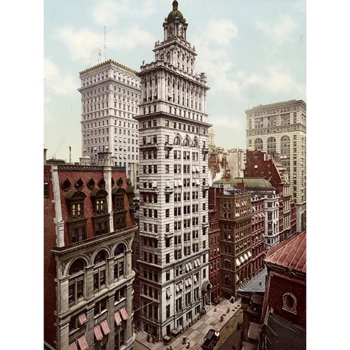 Artery8 Stampa Su Tela New York Flat Iron Building - Quadro Vintage 81x61 Cm - 2