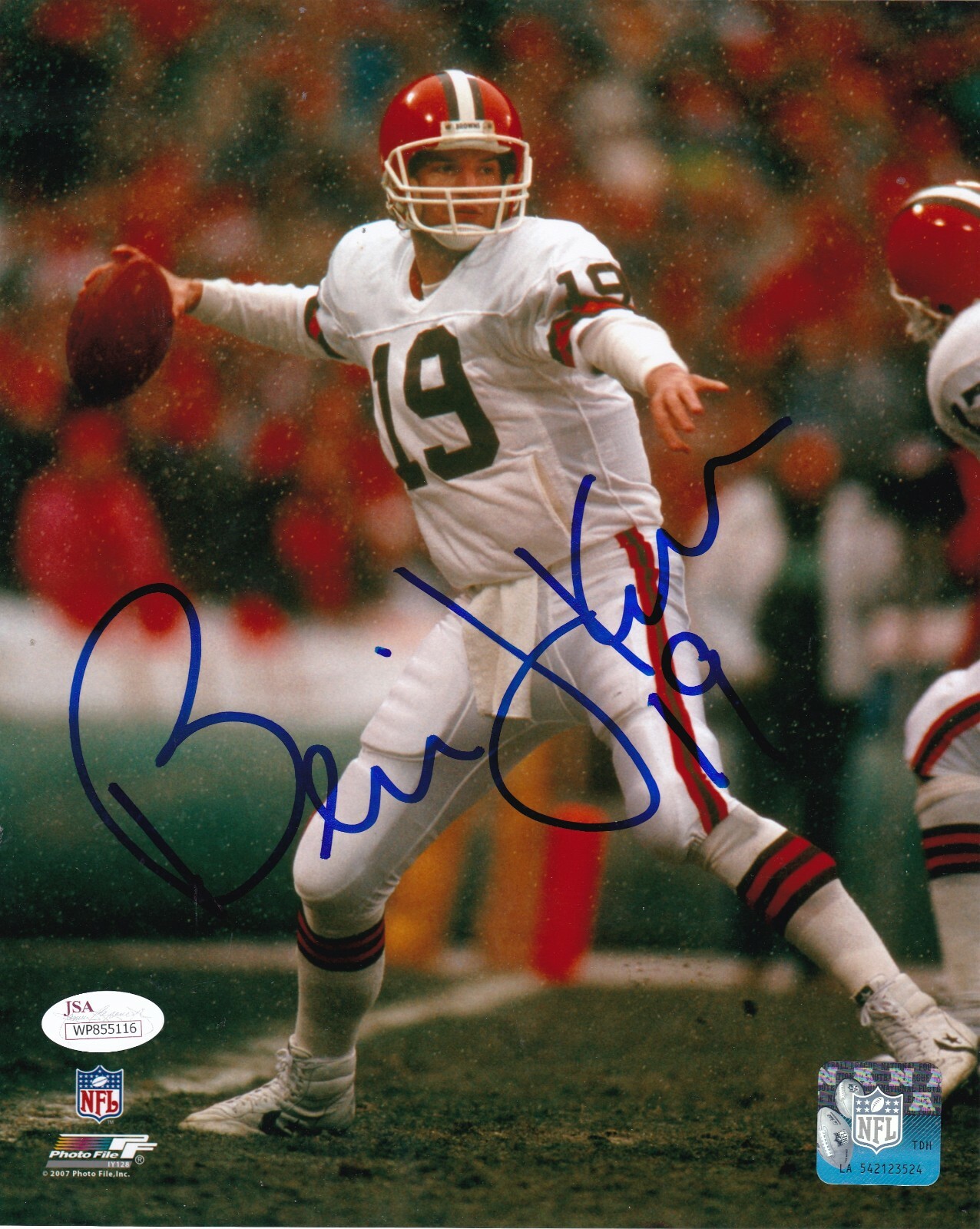 Bernie Kosar Autographed Signed Cleveland Browns JSA AUTHENTICATED ACTION 8x10 