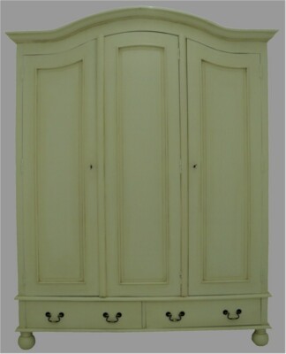 French Triple Wardrobe Flat Pack Format Hand Made Painted In