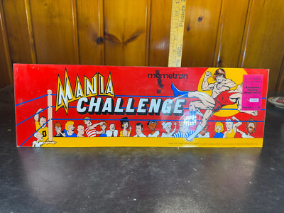 Vtg Mania Challenge Authentic 1986 Arcade Machine Marquee Memetron w Tax Sticker