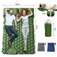 Self-Inflating Double Mattress Pad For Camping Sleeping with Pillow Foot Pump