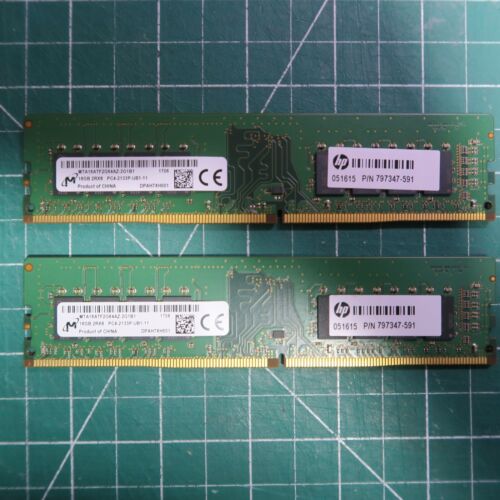 32GB (2x16GB) Micron DDR4 PC4 2133P DRAM memory MTA16ATF2G64AZ-2G1B1 - Picture 1 of 4