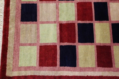 Alfombra de área roja Rugstc 3x5 Gabbeh, genuina anudada a mano, pila de lana - Imagen 5 de 5
