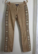 AMAZING Ralph Lauren 6 Vintage Indian Southwest Tooled Leather Pants Hippie M 8