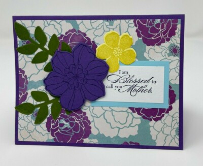 Stampin Up ''Blessed Mother'' Mother's Day Floral Handmade Card