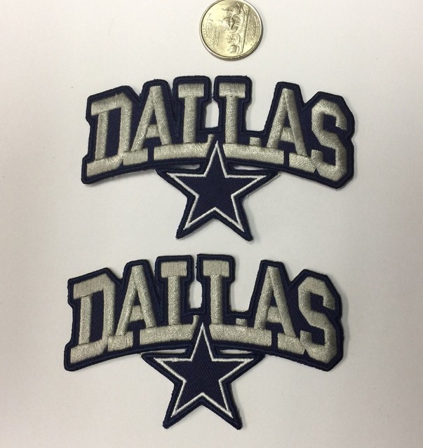 2 Dallas Cowboys vintage embroidered iron on Patches 4"x 2 1/2" Nice