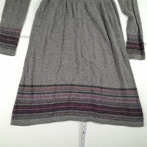 LAURA ASHLEY Dress 12 Grey Long Sleeve Midi Knit Cotton Blend - Picture 10 of 10