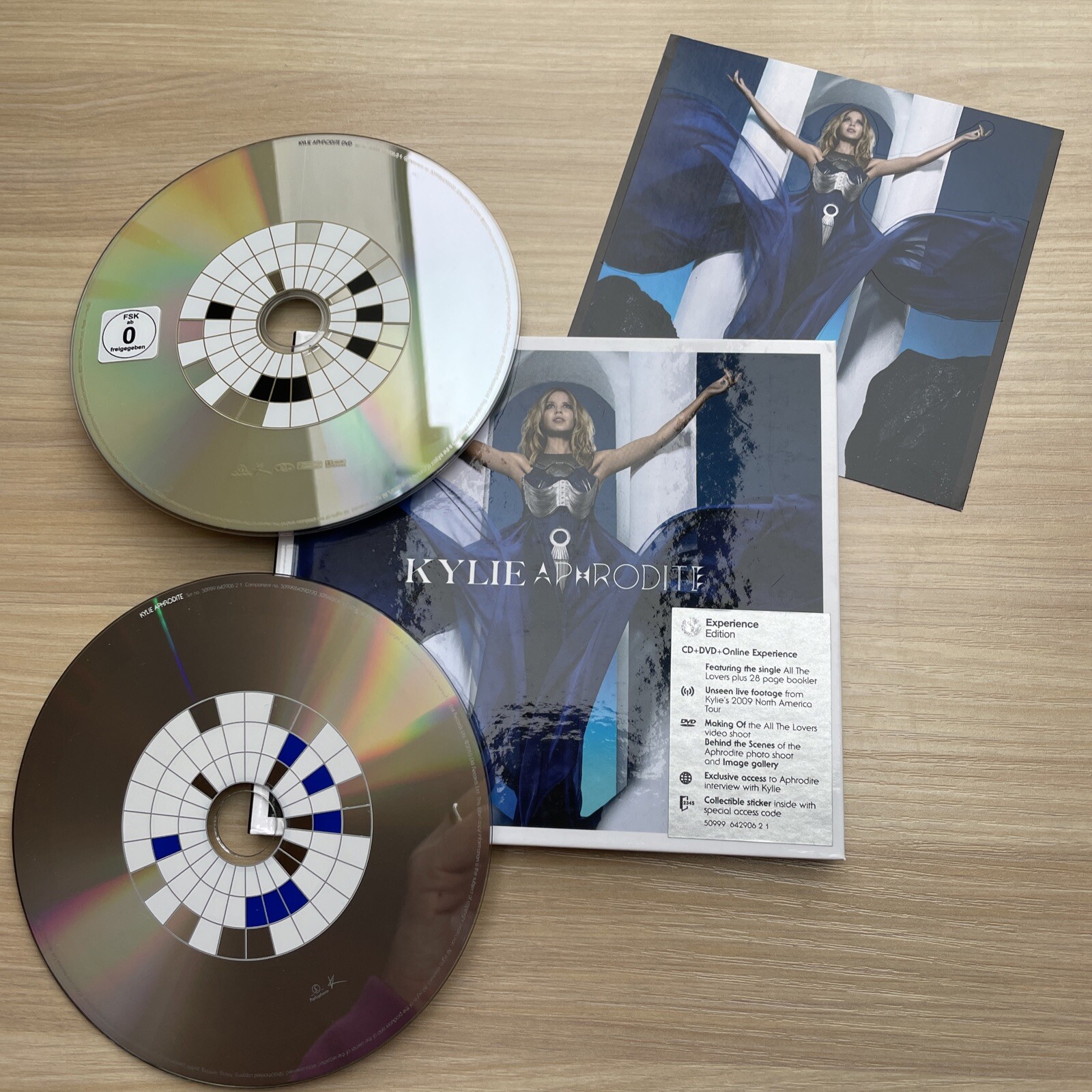 KYLIE MINOGUE APHRODITE Experience Edition CD DVD Book & RARE Sticker FREE P&P