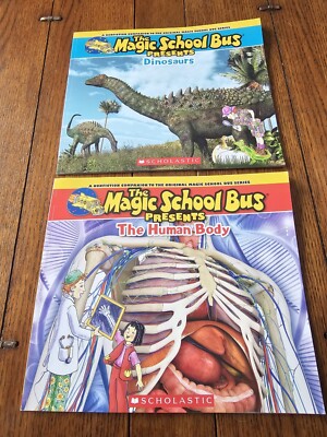The Magic School Bus Presents The Human Body And DINOSAURS LOT BUNDLE OF 2 BOOKS