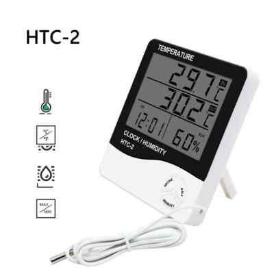 Digital LCD Temperature Humidity Hygrometer 1.5m Probe Cord, HTC-2 Big Display