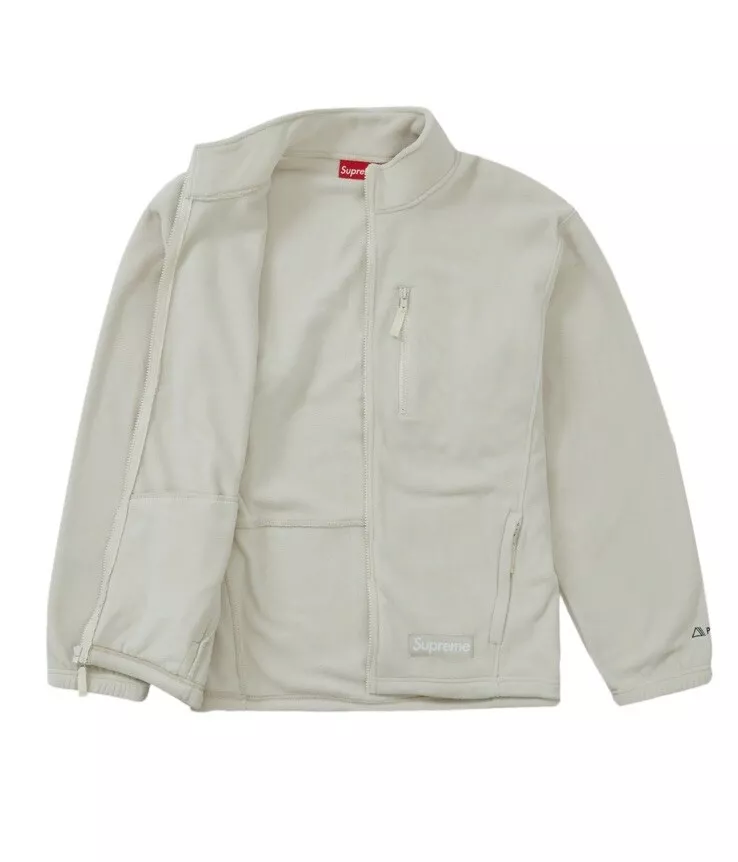 VESTE ZIPPÉE INTÉGRALE FW22 SUPREME POLARTEC CRÈME BLANC CASSÉ PIERRE TAILLE XL