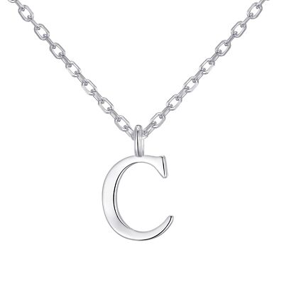 Sterling Silber Initialen C Halskette