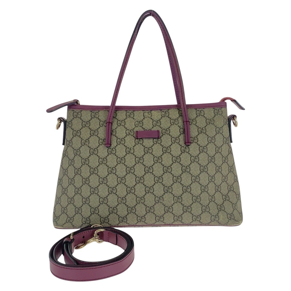 Sac à main bandoulière GUCCI 353440 beige violet GG Supreme toile/cuir GG