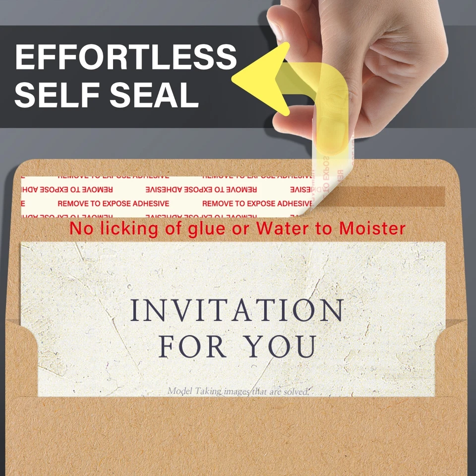 450 Invitation Envelopes Brown Kraft A7 5.25" x 7.25 for 5x7 Photos Wedding Card - Image 2 of 4