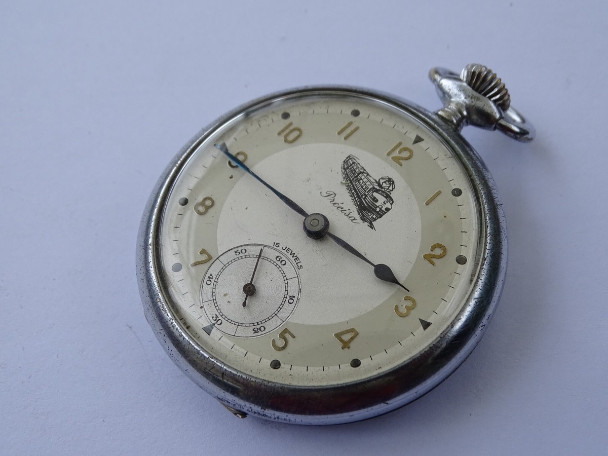 ANCIENNE MONTRE GOUSSET POCHE PRECISA HP-40 BOITIER METAL